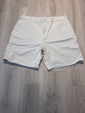 Carhartt Men's White Flat Front Cotton Shorts